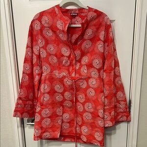 STAUD Red and White Mini Dress